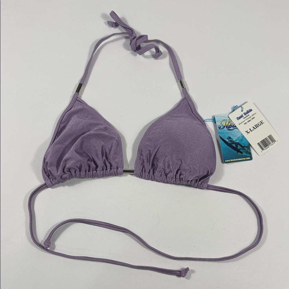 Orchid Shimmer Triangle Bikini Top - Heat